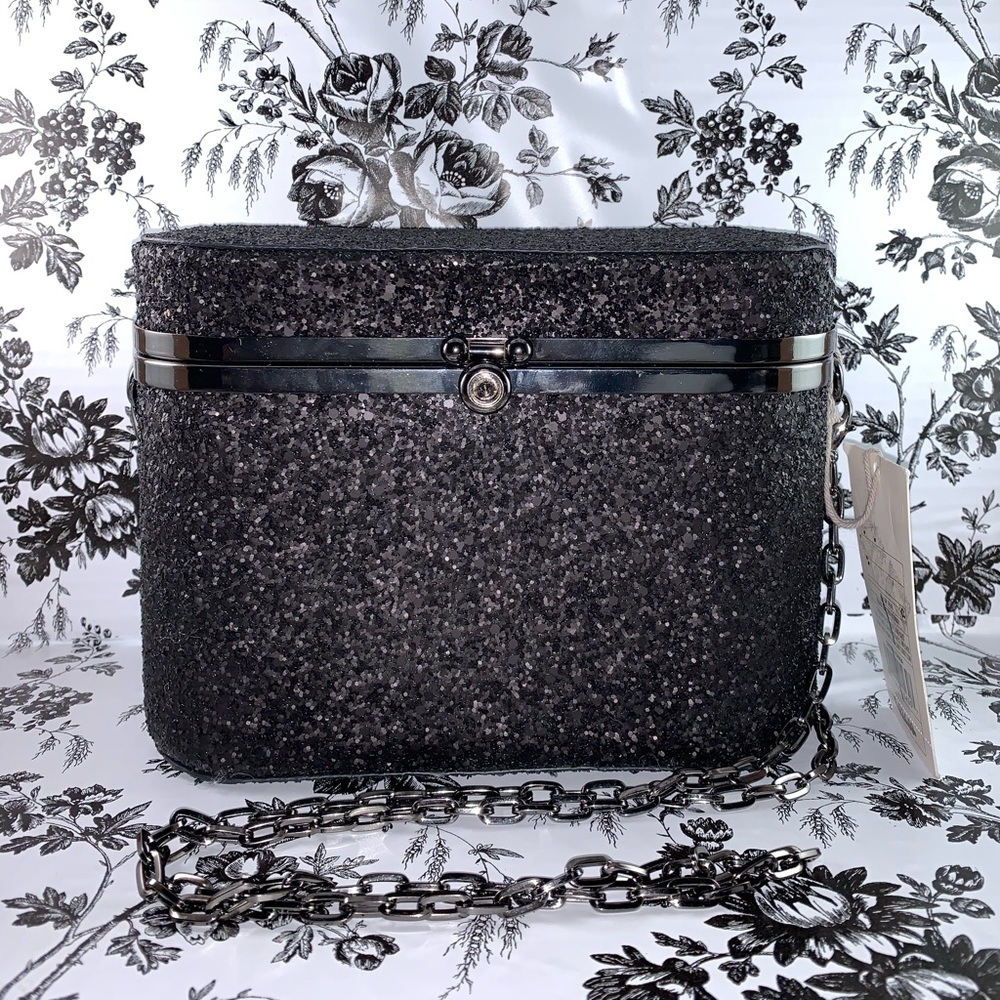 NWT Target a new day black glitter box clutch